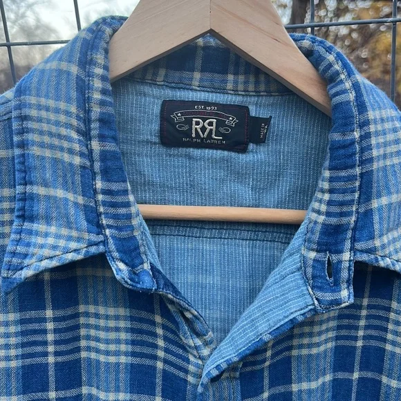 Double Ralph lauren Indigo Plaid Double-Faced Workshirt - Picture 6 of 7